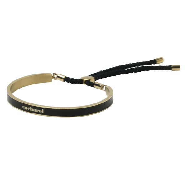 Bracelet Faubourg avec logo Noir Or