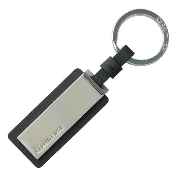 Porte-clefs Hamilton avec logo Argent Noir