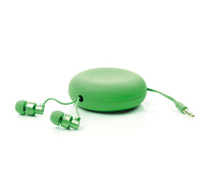 Set écouteurs et enrouleur Vert