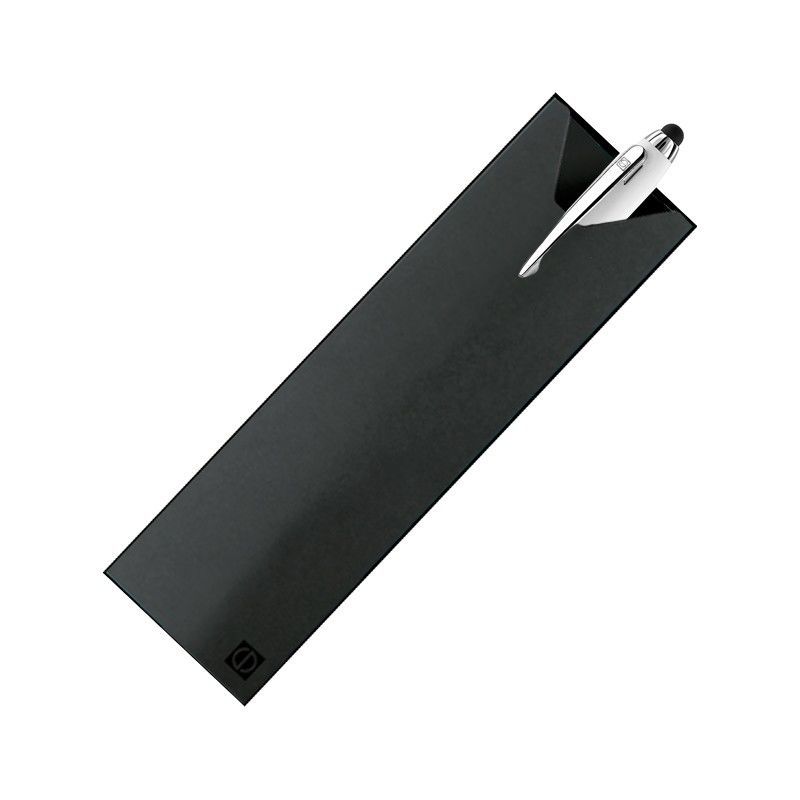 Stylo-stylet fin en métal (Noir, Aluminium, 7g) comme cadeaux publicitaires  Sur