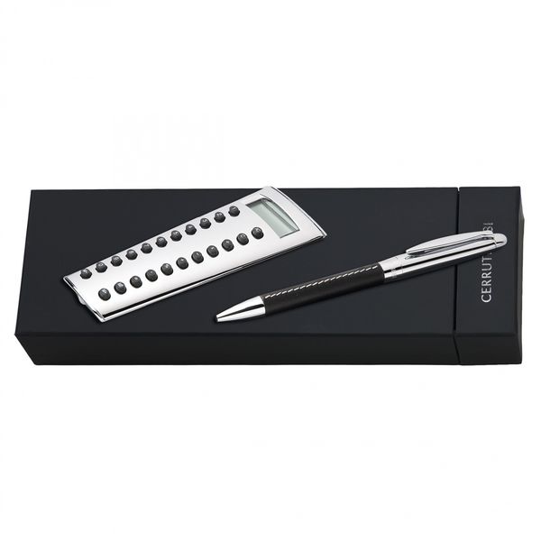 Set CERRUTI : Calculatrice + NS2614 + cuir + noir