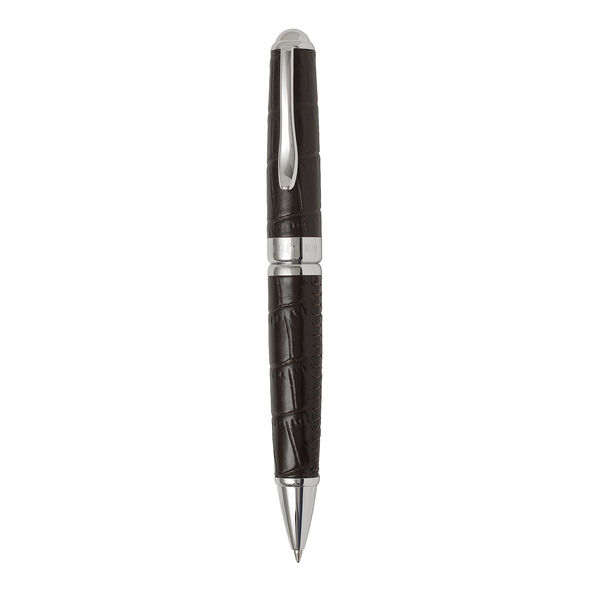 Stylo bille Ecaille cuir marron Marron