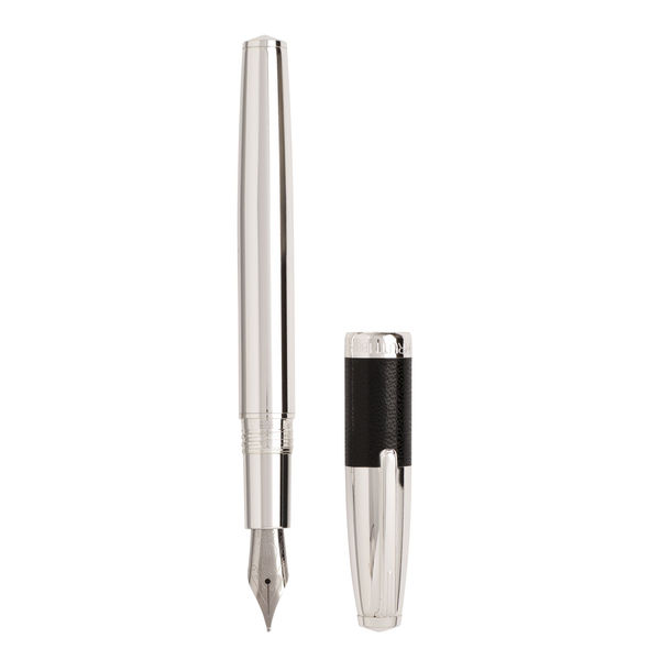 Stylo plume Mercury leather Argent