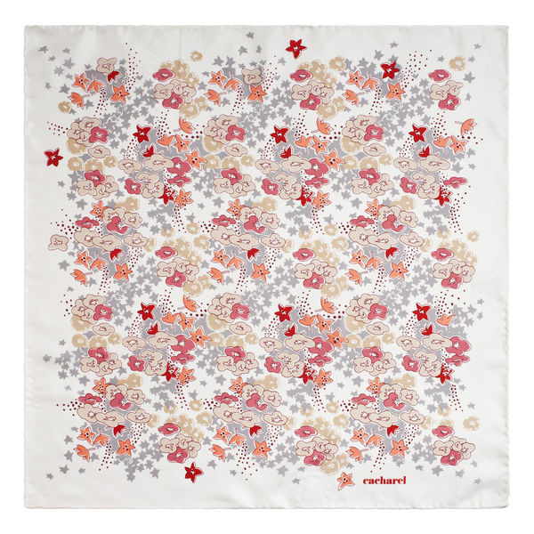 Foulard soie Celeste Blanc