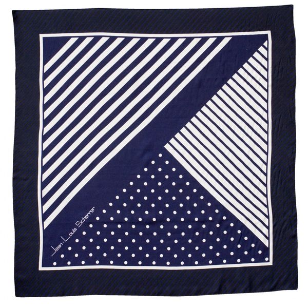 Foulard soie Lines Bleu