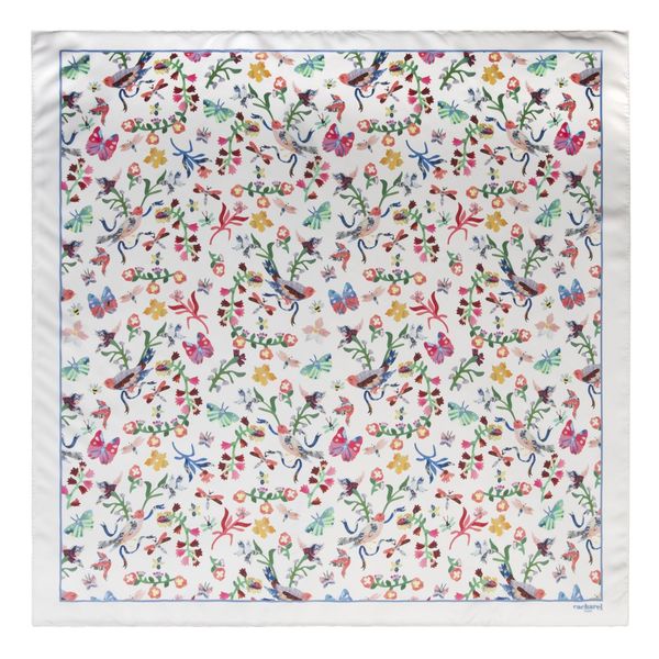 Foulard soie Butterfly pour entreprise Blanc