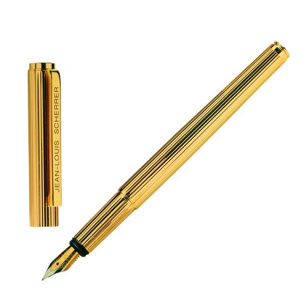 Stylo plume Rainure noir Or