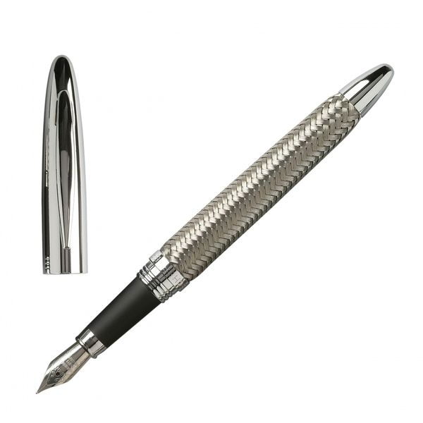 Stylo plume Torsadé argent Chrome