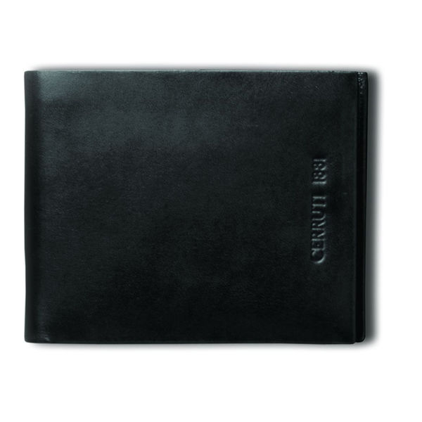 Portefeuille monnaie Messenger cuir noir Noir