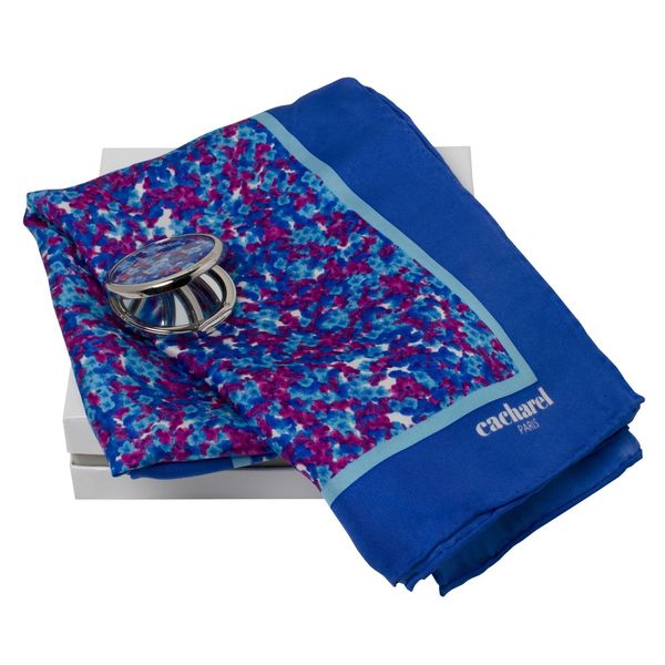 Set Cacharel : Boîte miroir + Foulard avec logo