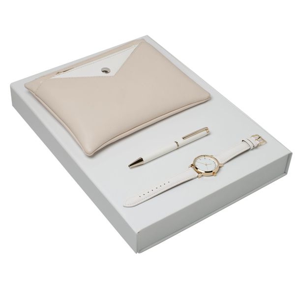 Set Cacharel : Montre + Stylo + Sac personnalisable