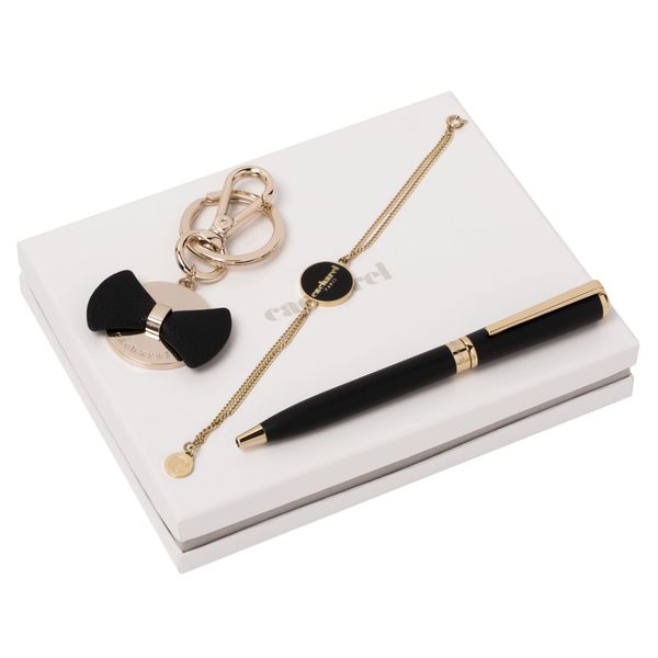 Set Cacharel : Porte-clefs + Bracelet + Stylo personnalisé