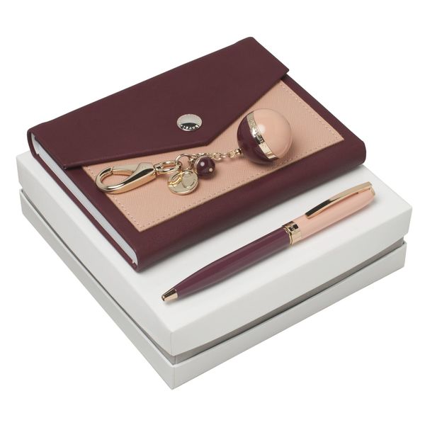 Set Cacharel : Porte-clefs + Carnet + Stylo personnalisable