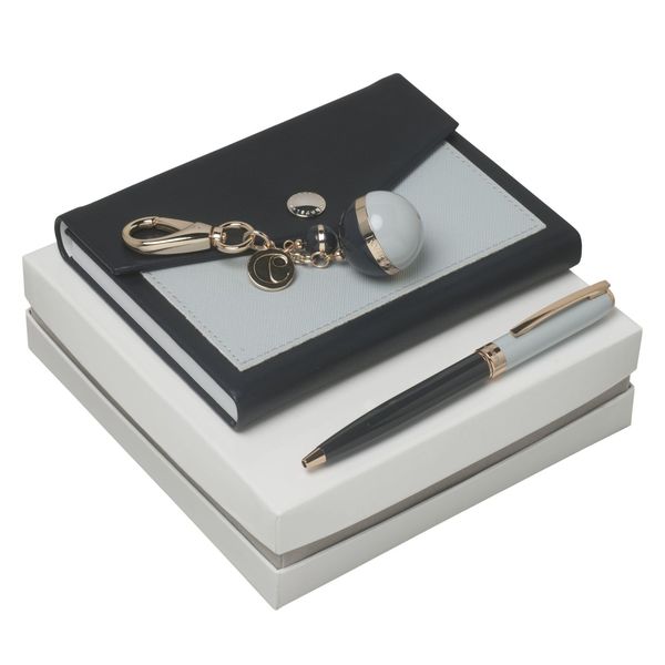 Set Cacharel : Porte-clefs + Carnet + Stylo promotionnel