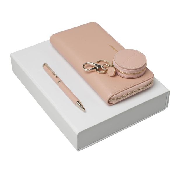 Set Cacharel : Porte-clefs + Portefeuille + Stylo promotionnel