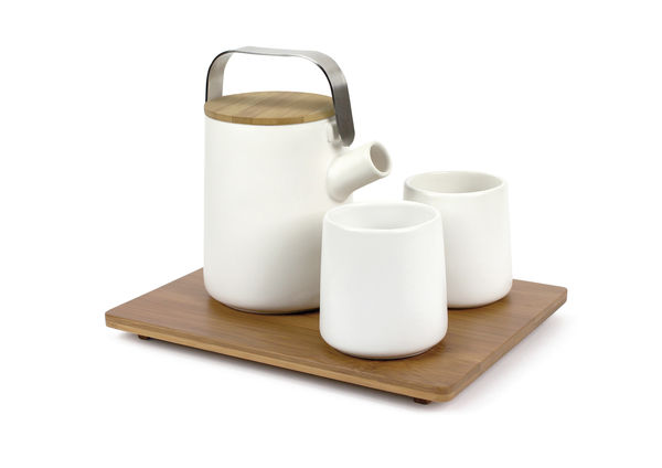 Ensemble à thé comprenant : 1 plateau + 1 théière + 2 tasses+ 2 cuillères