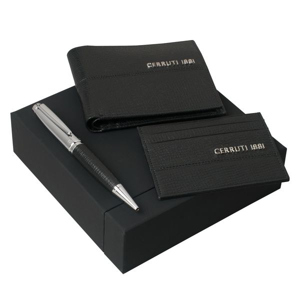 Set Cerruti 1881 : Porte-cartes + Portefeuille + Stylo publicitaire