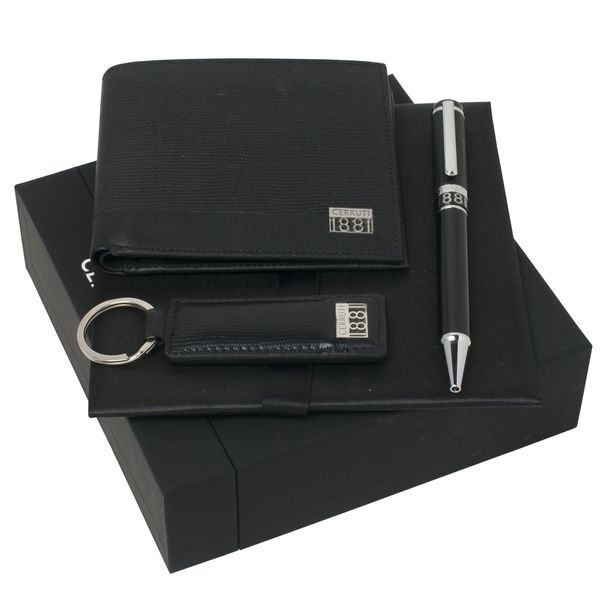 Set Cerruti 1881 : Porte-clefs + Porte-monnaie + Stylo publicitaire