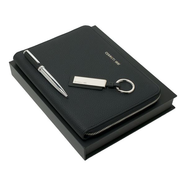 Set Cerruti 1881 : Porte-clefs + Stylo + Conférencier promotionnel