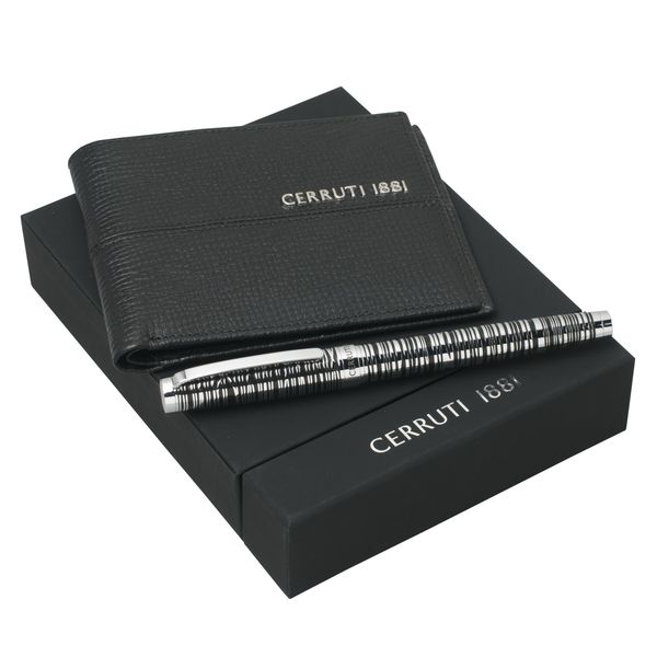 Set Cerruti 1881 : Portefeuille + Stylo avec logo