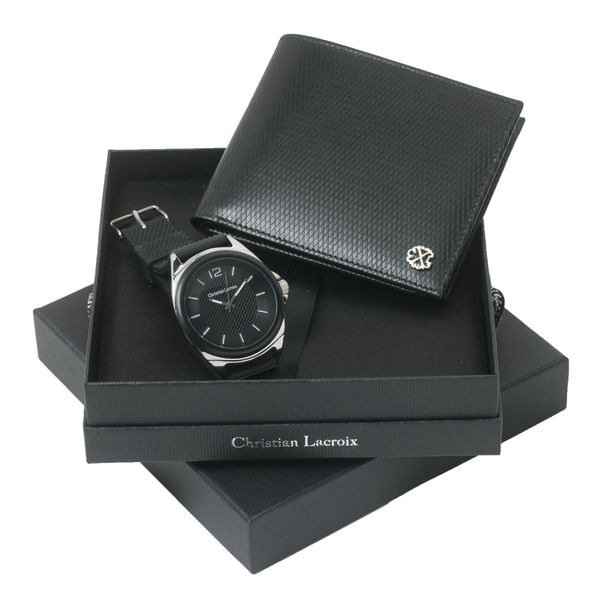 Set Christian Lacroix : Portefeuille-cartes + Montre promotionnel