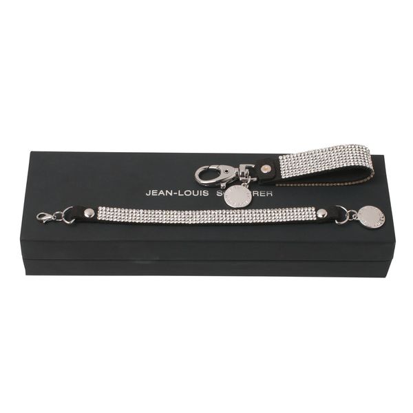 Set Jean-Louis Scherrer : Accroche-clefs + Bracelet personnalisable