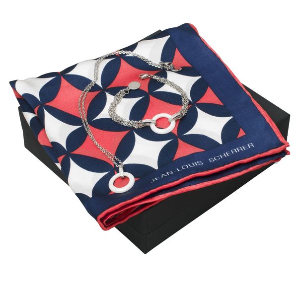 Set Jean-Louis Scherrer : Foulard + Bracelet + Collier pour entreprise