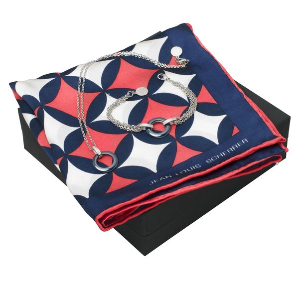 Set Jean-Louis Scherrer : Foulard + Bracelet + Collier publicitaire