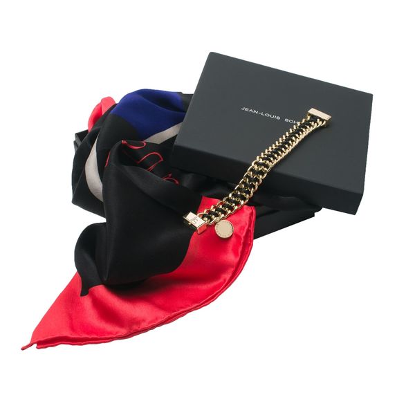 Set Jean-Louis Scherrer : Foulard + Bracelet personnalisé