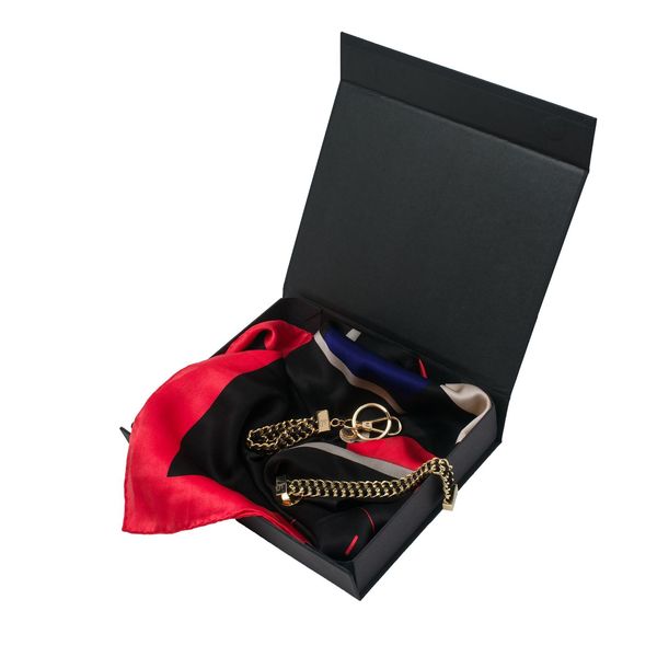 Set Jean-Louis Scherrer : Porte-clefs + Foulard + Bracelet promotionnel