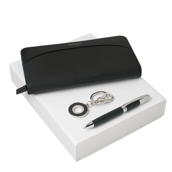 Set Nina Ricci : Porte-clefs + Portefeuille + Stylo publicitaire