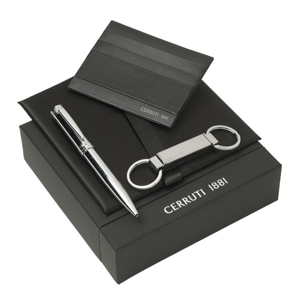 Set CERRUTI : Porte-clef + Porte-cartes + Stylo