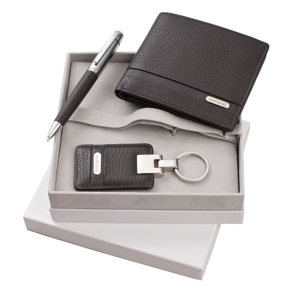 Set CACHAREL : Porte-clef + Portefeuille + Stylo