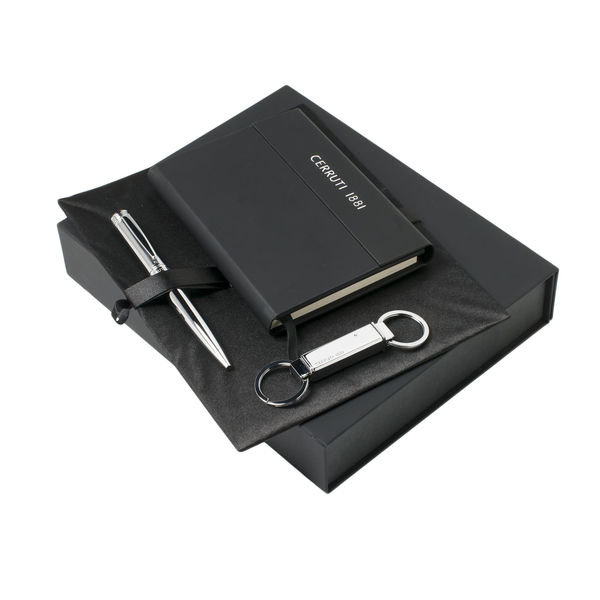 Set CERRUTI : Porte-clef + Carnet + Stylo