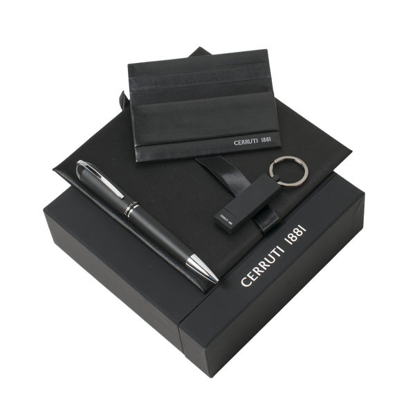 Set CERRUTI : Porte-clef + Porte-cartes + Stylo