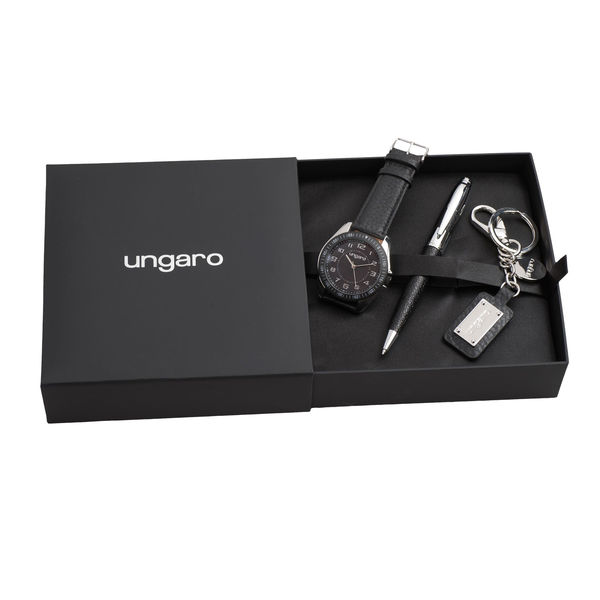 Set UNGARO : Porte-clef + Montre + Stylo