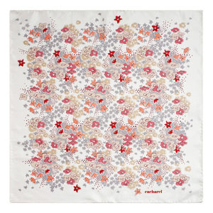 Foulard soie Celeste Blanc