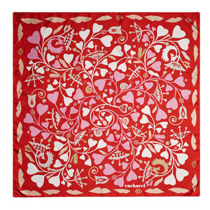 Foulard soie Fairy Garden red Rouge