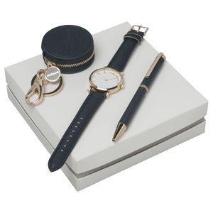 Set Cacharel : Porte-clefs + Montre + Stylo avec logo 1