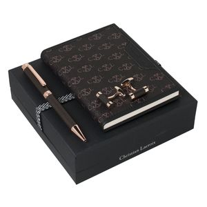 Set Christian Lacroix : Boutons de manchette + Carnet + Stylo avec logo 1