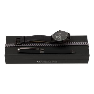 Set Christian Lacroix : Montre + Stylo avec logo