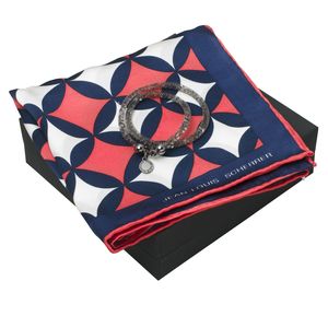 Set Jean-Louis Scherrer : Foulard + Bracelet avec logo 2